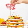 20pcs Glitter Cupcake Toppers for Valentine's Day Heart-shaped Cake Decorations Lightweight and Insert for Party Desserts and Celebrations view 4