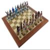 American Revolutionary War of Independence Chessmen & Stuyvesant Street Maple/Walnut Chess Board from Spain view 1