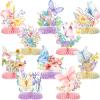 10pcs Butterfly Party Decorations - Spring Pink Purple Butterfly Flowers Centerpieces 3D Table Honeycomb Toppers for Girls Baby Shower Party Photo Prop Supplies view 1