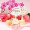 12 Pieces Happy Mother's Day Cake Toppers Flower Cupcake Topper for Mother's Day Birthday Cake Decoration Party Supplies (Style 3) view 4