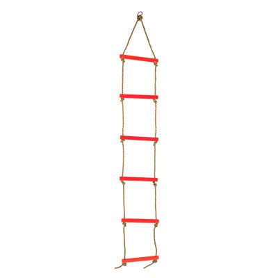 6.5 ft. Climbing, Outdoor Plastic SiX Section Children Kids Rope Ladder for - Swing Set Toy Exercise Equipment (Red) Accessories Playground Hanging Tree Boys Equipment(red)