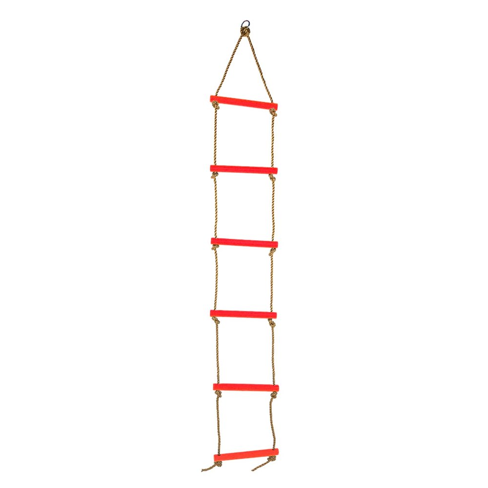 6.5 ft. Climbing, Outdoor Plastic SiX Section Children Kids Rope Ladder for - Swing Set Toy Exercise Equipment (Red) Accessories Playground Hanging Tree Boys Equipment(red)