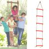 6.5 ft. Climbing, Outdoor Plastic SiX Section Children Kids Rope Ladder for - Swing Set Toy Exercise Equipment (Red) Accessories Playground Hanging Tree Boys Equipment(red) view 2