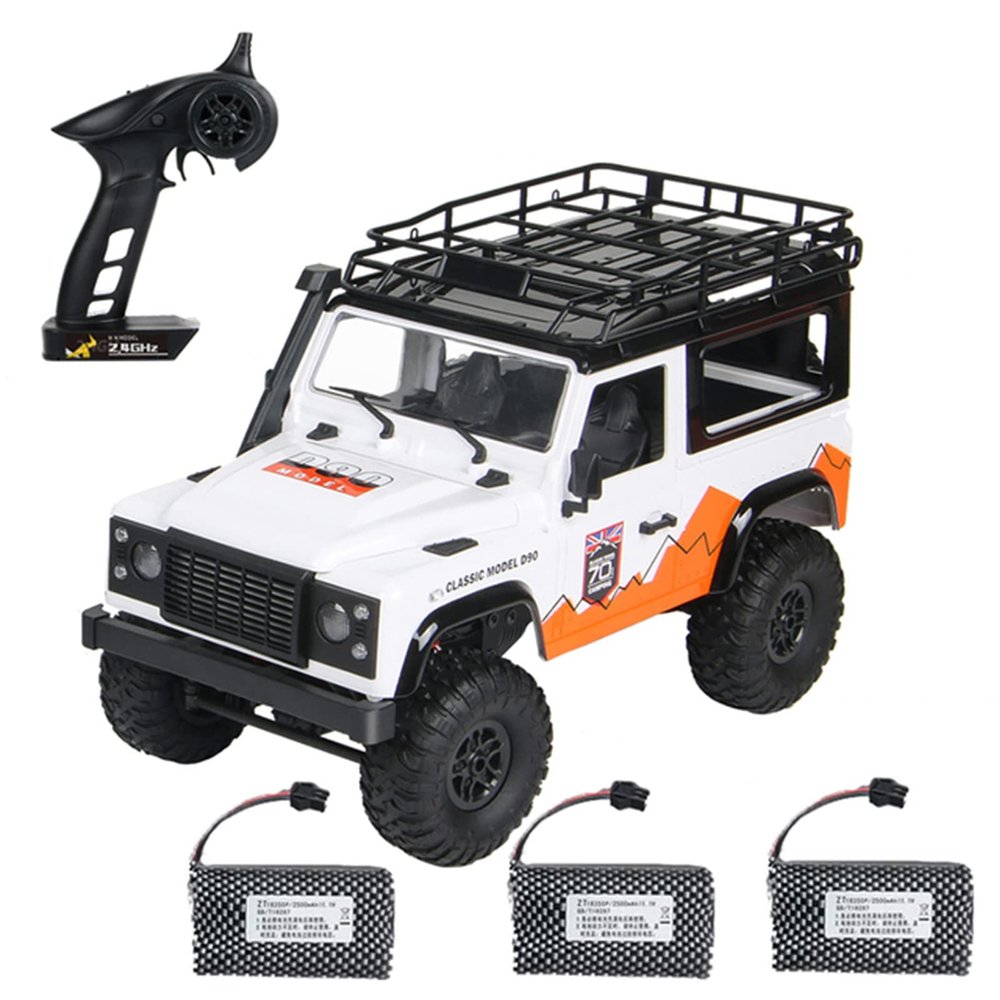 GoolRC MN99 RC Rock Crawler, 1:12 Scale Remote Control Car, 2.4GHz 4WD Off Road RC Truck, All Terrains Climbing Car, Electric Vehicle Toys Gifts for Adults, Include 3 Batteries (White)