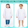 Seajan 12 Pcs Unisex Kids Lab Coat Bulk Soft Kids Scrubs White Doctor Coat Scientist Halloween Costume for Boys and Girls (M Size) view 4