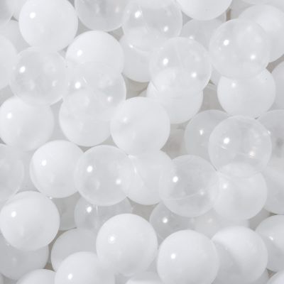 STARBOLO Ball Pit Balls - 2.75inches - Crush Proof Plastic Children's Toy Balls Macaron Ocean Balls Play Ball for Birthday Party Games Pool (White/Transparent), 50pcs.