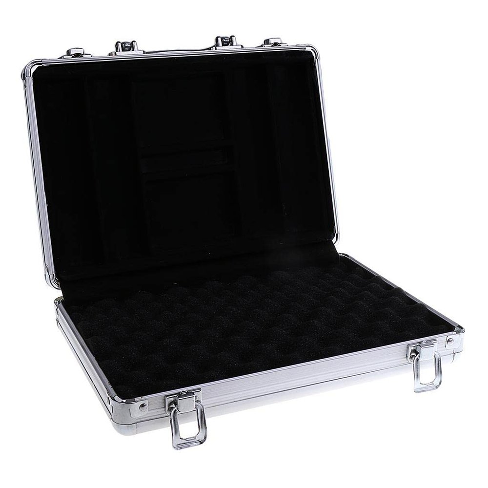 pistro Portable Poker Chips Aluminum Case Container Poker Chips Storage Box - 200pc