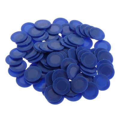 pistro 100x ABS Plastic 23mm Bingo Game Poker Chips Casino Tokens Count Fun Toys - Blue, 23mm