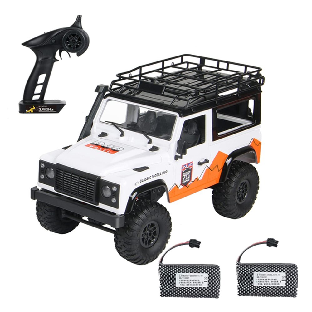 GoolRC MN99 RC Rock Crawler, 1:12 Scale Remote Control Car, 2.4GHz 4WD Off Road RC Truck, All Terrains Climbing Car, Electric Vehicle Toys Gifts for Adults, Include 2 Batteries (White)