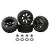 Rowiz RC Car Tires 1/10 Scale Accessories 12mm Hex RC Wheel and Tires Soft Rubber Offroad Tyre for 1/10 Monster Truck, 4 Pack view 1