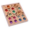 KOAICS 12PCS Acrylic Gem Fairytale Windows Blocks,Translucent Cubes Stacking Toys, Sparkling Acrylic Toy Wooden Stacking Blocks,Open Ended Play Montessori Educational Wooden Toys view 1