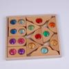 KOAICS 12PCS Acrylic Gem Fairytale Windows Blocks,Translucent Cubes Stacking Toys, Sparkling Acrylic Toy Wooden Stacking Blocks,Open Ended Play Montessori Educational Wooden Toys view 4