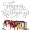Crseniny Happy Birthday Cake Topper,Silver Glitter Birthday Sign Cake DecorationsAnniversary Party/Bday Party Decoration Supplies view 1
