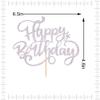 Crseniny Happy Birthday Cake Topper,Silver Glitter Birthday Sign Cake DecorationsAnniversary Party/Bday Party Decoration Supplies view 2