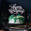 Crseniny Happy Birthday Cake Topper,Silver Glitter Birthday Sign Cake DecorationsAnniversary Party/Bday Party Decoration Supplies view 3