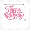 Crseniny Happy Birthday Cake Topper,Pink Glitter Birthday Sign Cake DecorationsAnniversary Party/Bday Party Decoration Supplies (Pink Glitter) view 2