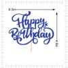 Crseniny Happy Birthday Cake Topper,Royal Blue Glitter Bday Sign Cake DecorationsAnniversary Party/Birthday Party Decoration Supplies view 2