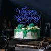 Crseniny Happy Birthday Cake Topper,Royal Blue Glitter Bday Sign Cake DecorationsAnniversary Party/Birthday Party Decoration Supplies view 3