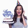 Crseniny Happy Birthday Cake Topper,Royal Blue Glitter Bday Sign Cake DecorationsAnniversary Party/Birthday Party Decoration Supplies view 4