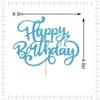 Crseniny Happy Birthday Cake Topper,Blue Glitter Birthday Sign Cake DecorationsAnniversary Party/Bday Party Decoration Supplies view 2