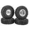 SPYMINNPOO 4pcs RC Crawler Car Tyre, Metal Wheel Hub Accessory Tire 1/10 RC Car 2.2 Inch Tire & Wheel Sets Wheels & Tires (Silver) view 1