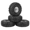 SPYMINNPOO 4pcs RC Crawler Car Tyre, Metal Wheel Hub Accessory Tire 1/10 RC Car 2.2 Inch Tire & Wheel Sets Wheels & Tires (Silver) view 2