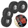 SPYMINNPOO 4pcs RC Crawler Car Tyre, Metal Wheel Hub Accessory Tire 1/10 RC Car 2.2 Inch Tire & Wheel Sets Wheels & Tires (Silver) view 3