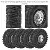 SPYMINNPOO 4pcs RC Crawler Car Tyre, Metal Wheel Hub Accessory Tire 1/10 RC Car 2.2 Inch Tire & Wheel Sets Wheels & Tires (Silver) view 4