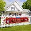 Arosche Carnival Decorations Banner 120" x 20" Double Printed Welcome To The Carnival Circus Bunting Holiday Carnival Themed Party Decorations Banner for Indoor Outdoor Garden,Lawn,Yard Decorations view 1