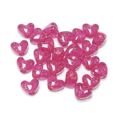 Hot Pink Sparkle Heart Shaped Pony Beads USA Kids Valentine School Crafts