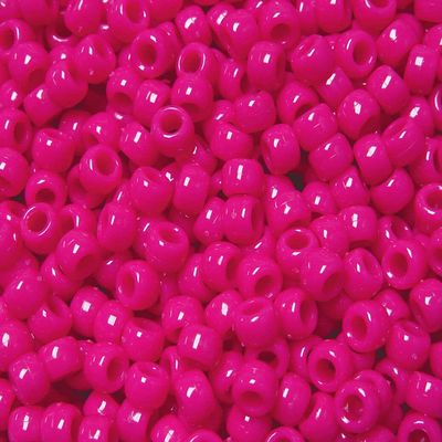 Neon Pink Magenta 9x6mm Pony Beads USA 500pc Crafts Kids School Church Camp Fun