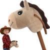 WALIKI Stick Horse Toy for Boys and Girls | Cool Cowboy Ride-On Toy | Fun Birthday Gift for Kids Ages 3 4 5 6 | Active Pretend Play for Toddlers & Preschoolers (Beige) view 1