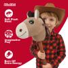WALIKI Stick Horse Toy for Boys and Girls | Cool Cowboy Ride-On Toy | Fun Birthday Gift for Kids Ages 3 4 5 6 | Active Pretend Play for Toddlers & Preschoolers (Beige) view 3