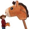 WALIKI Stick Horse for Boys & Girls | Pretend Play Cowboy & Cowgirl Toy for Kids Ages 3-6 | Fun Active Toddler Toy (Caramel) view 1