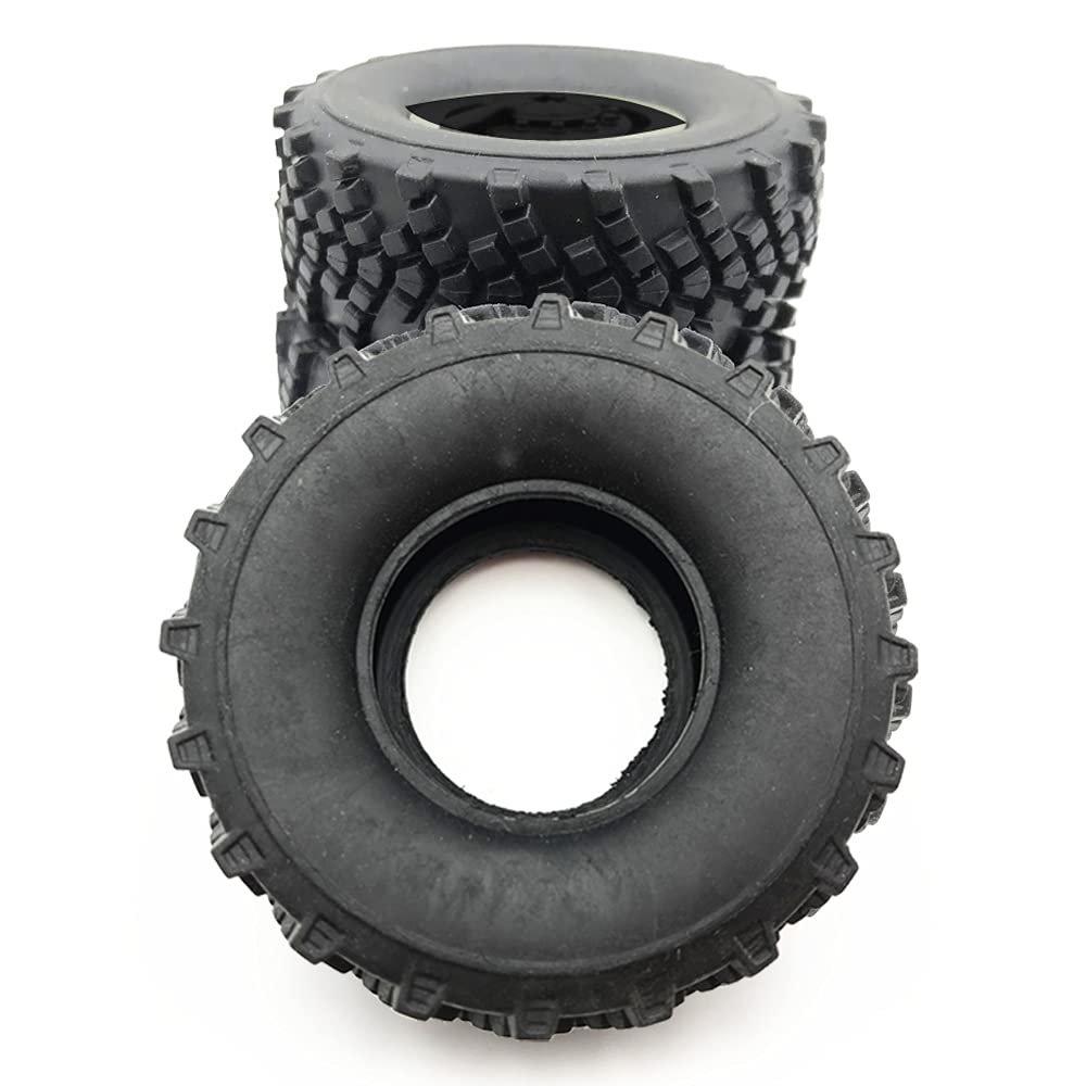 MOOKEENONE 4X RC Rubber Tires Wheel Military Truck 1/16 RC Car Accessories for WPL B-14 B16 B36 B24