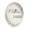 Boho Baby Name Announcement Photo Prop, Baby Hospital Sign, Round Wooden Nursery Sign, Laser Engraved Bohemian Name Sign, Baby Shower Sign (6 inches) view 1