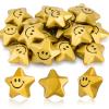 Dcoteh 36 Pieces Exercise Balls for Adults Bulk Smile Face Star Foam Ball Gold, 1.6 Inch view 1