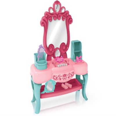 Nothing But Fun Toys Let's Pretend Lights & Sounds Vanity Playset - Kids Beauty Salon Set Includes 6 Accessories for Pretend Play Designed for Kids 3+ Years