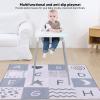 51" x 51" Cute Alphabet Baby Play Mat for Floor Large Size Anti Slip Waterproof Durable Nylon Baby Splat Mat for Under High Chair Mat for Home Camping Outdoor Indoor view 2