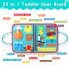FASTSPOK Busy Board for Toddlers 2-4, Montessori Travel Toy for Plane/Car, Educational Sensory Toy for Toddlers 1-3, Preschool Activities Board for Developing Fine Motor Skills, Gift for Boys Girls view 2
