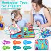 FASTSPOK Busy Board for Toddlers 2-4, Montessori Travel Toy for Plane/Car, Educational Sensory Toy for Toddlers 1-3, Preschool Activities Board for Developing Fine Motor Skills, Gift for Boys Girls view 3