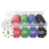 Poker Chips, Professional Poker Chips, Denomination Poker Chips Set, Texas Hold Poker Chip Set, Colorful Poker Chips, Dice Striped Poker Chips for Card Blackjack Games Homes Parties 100 Pieces view 1