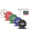 Poker Chips, Professional Poker Chips, Denomination Poker Chips Set, Texas Hold Poker Chip Set, Colorful Poker Chips, Dice Striped Poker Chips for Card Blackjack Games Homes Parties 100 Pieces view 2