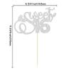 1Pc Sweet Teenager 16 Cake Topper Glitter 16th Birthday Cake Pick for Cheers to 16 Years Old 16th Birthday Party Cake Decorations Supplies Sliver view 2