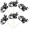 24Pcs 16th Birthday Cupcake Toppers Glitter Sixteen Happy Sweet 16 Cupcake Picks Cheers to 16 Years Old Cupcake Decorations for 16th Birthday Anniversary Party Cake Decorations Supplies Black view 3