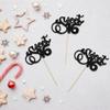 24Pcs 16th Birthday Cupcake Toppers Glitter Sixteen Happy Sweet 16 Cupcake Picks Cheers to 16 Years Old Cupcake Decorations for 16th Birthday Anniversary Party Cake Decorations Supplies Black view 4