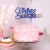 1Pc Happy Sweet 16 Cake Topper Glitter 16th Birthday Cake Pick Decorations for Cheers to 16 Years Old 16th Birthday Party Cake Decorations Supplies Deep Blue view 3