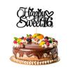 1Pc Happy Sweet 16 Cake Topper Glitter 16th Birthday Cake Pick for Cheers to 16 Years Old 16th Birthday Party Cake Decorations Supplies Black view 3