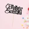 1Pc Happy Sweet 16 Cake Topper Glitter 16th Birthday Cake Pick for Cheers to 16 Years Old 16th Birthday Party Cake Decorations Supplies Black view 4