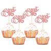 24Pcs Sweet 16 Cupcake Toppers Glitter Sixteen 16th Birthday Cupcake Picks Cheers to 16 Years Old Cupcake Decorations for 16th Birthday Anniversary Party Cake Decorations Supplies Rose Gold view 1